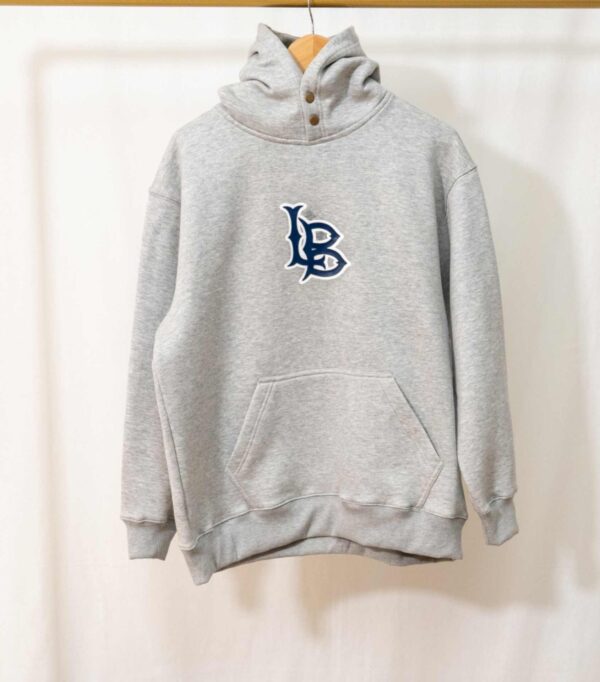 Silhouette hoodie light grey blue logo