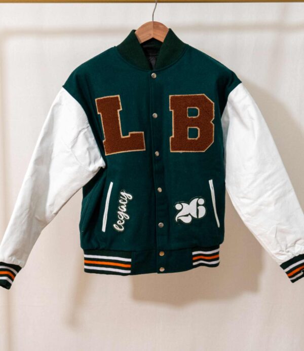 forever young varsity jacket front